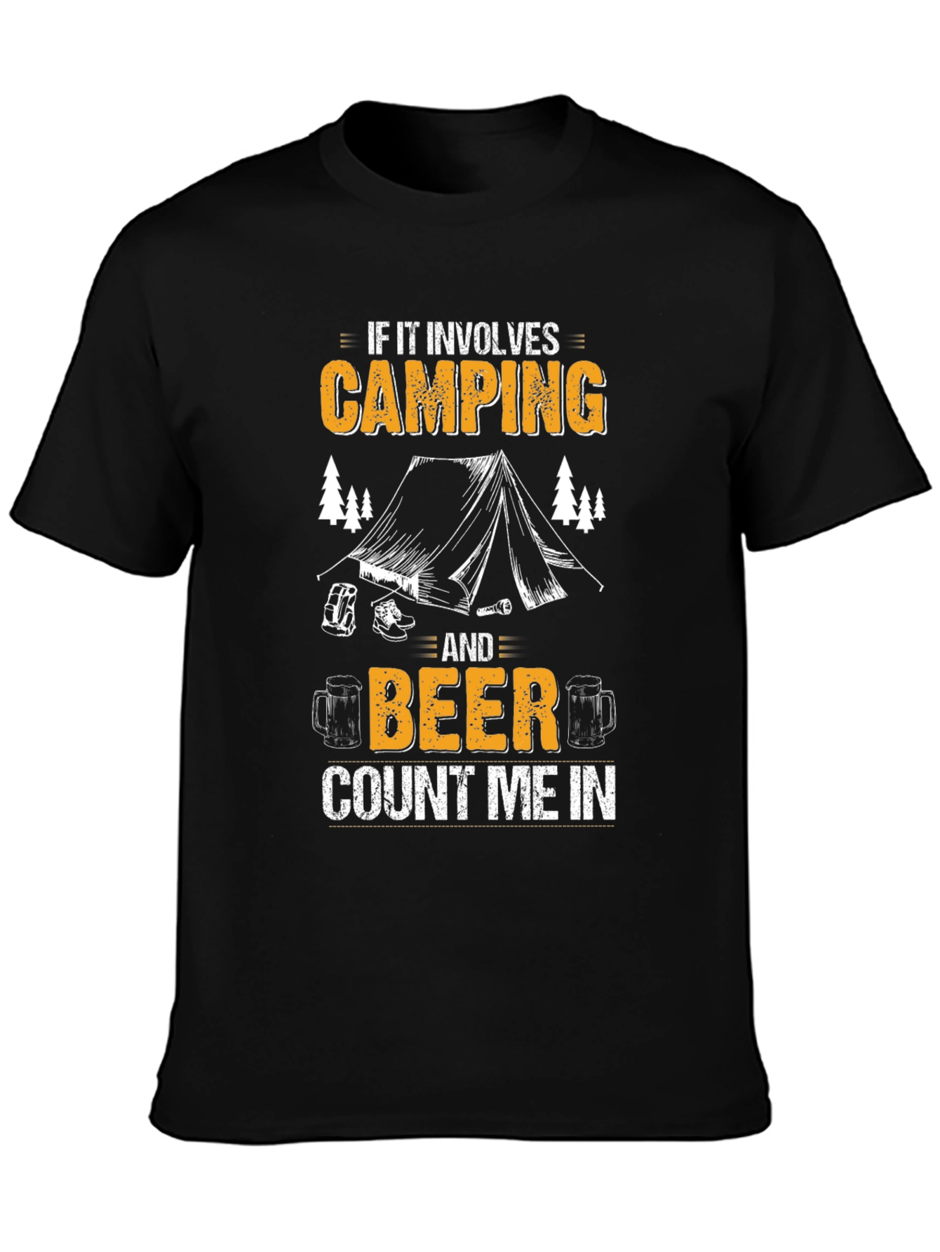 Camping & Beer Graphic T-Shirt - Count Me In!