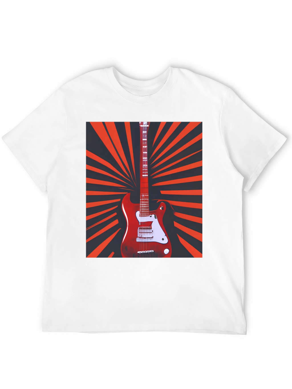 Electric Guitar Graphic T-Shirt - Retro Music Tee