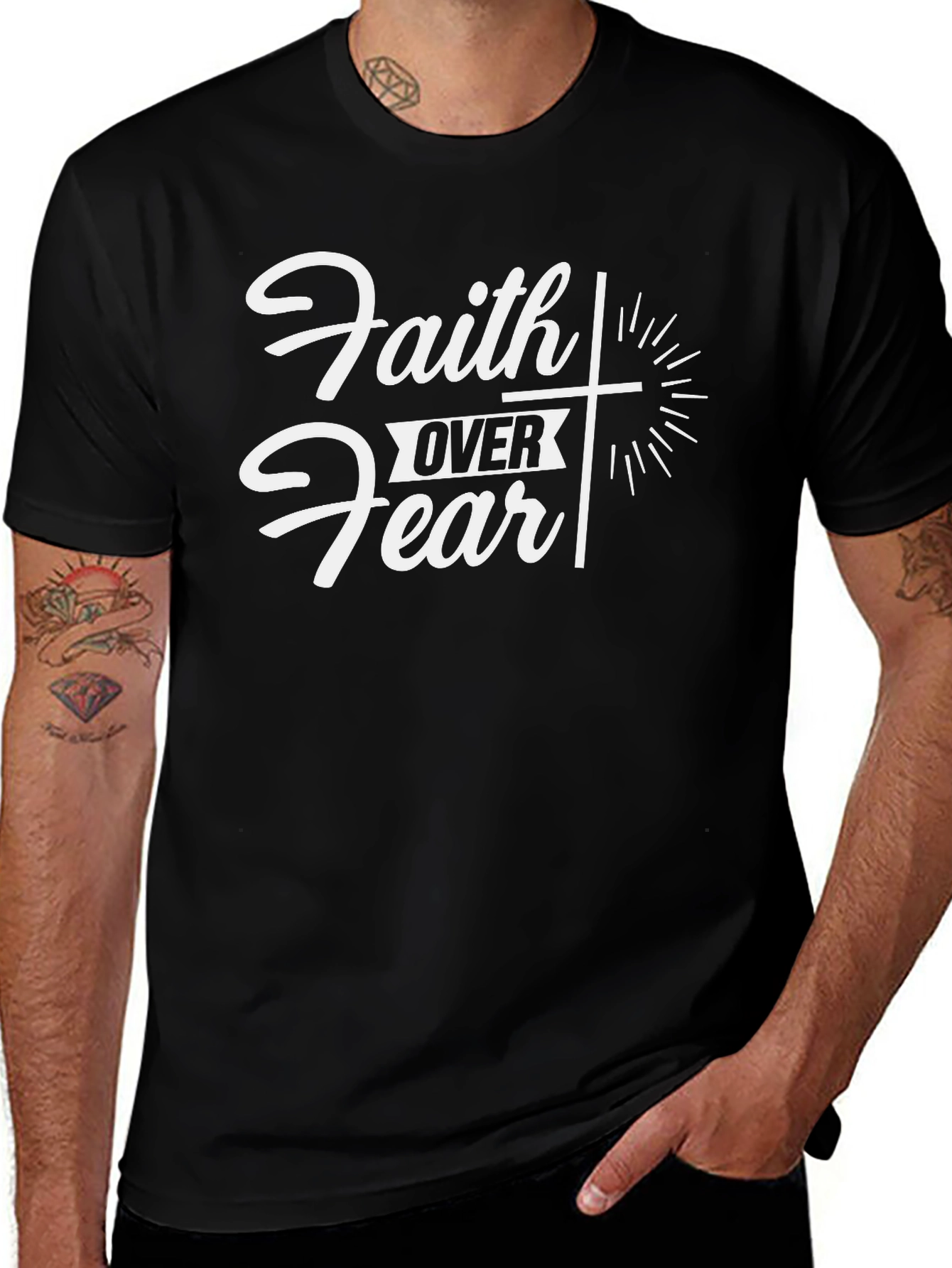 Faith Over Fear Graphic Tee - Christian Apparel
