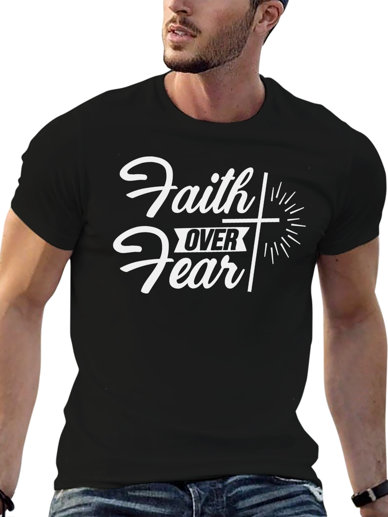 Faith Over Fear Graphic Tee - Christian Apparel