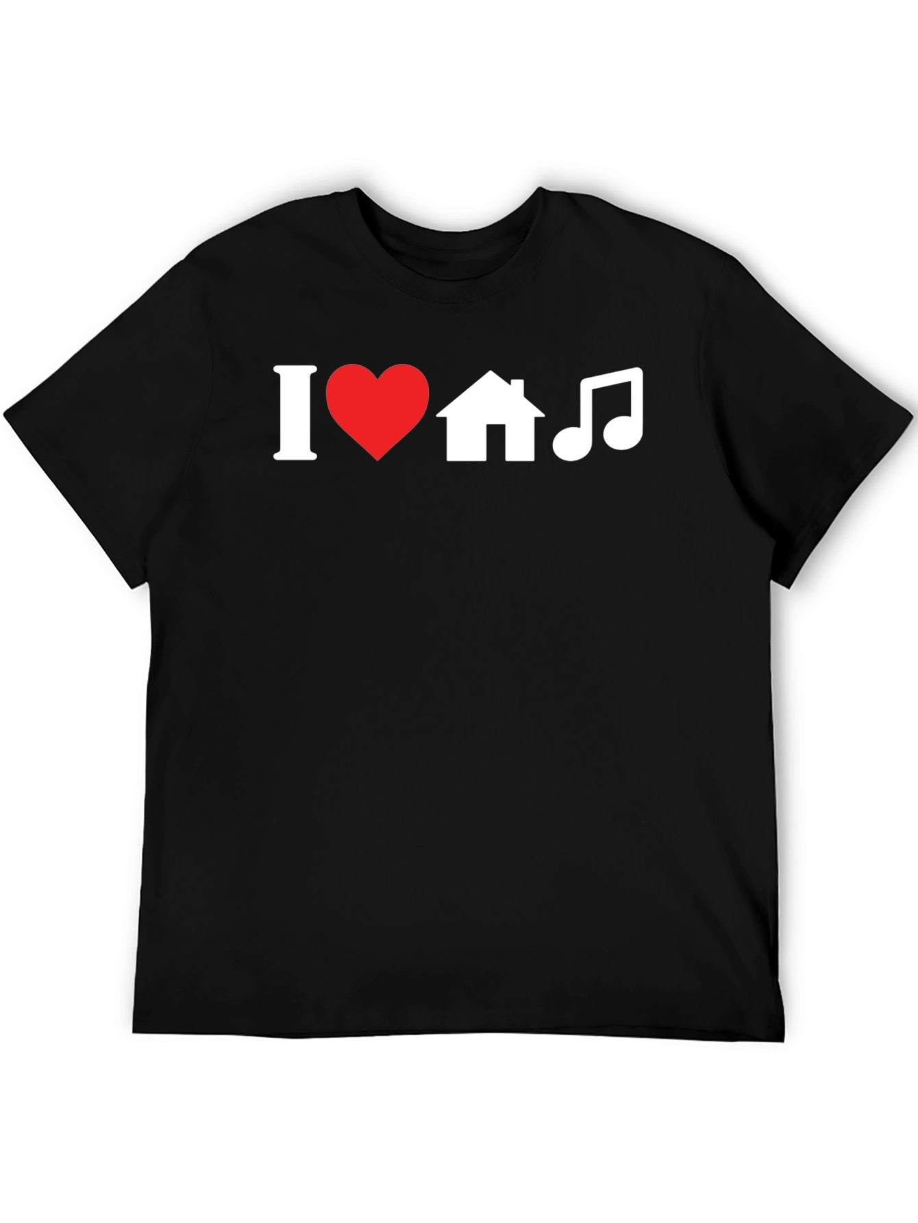 I Heart House Music Black Graphic Tee