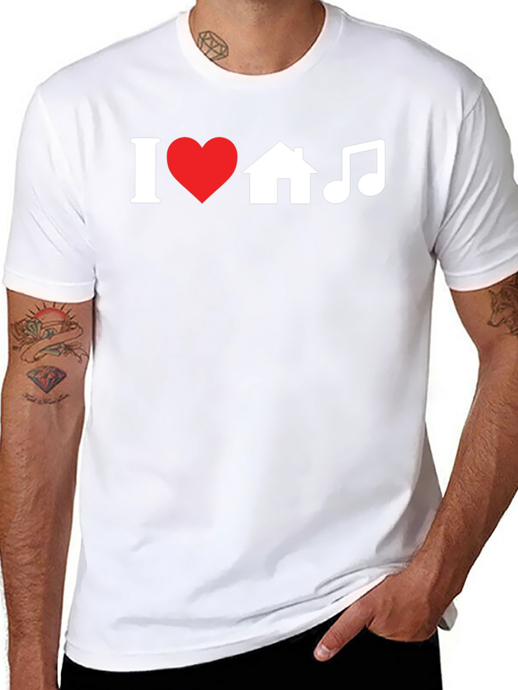 I Heart House Music Black Graphic Tee