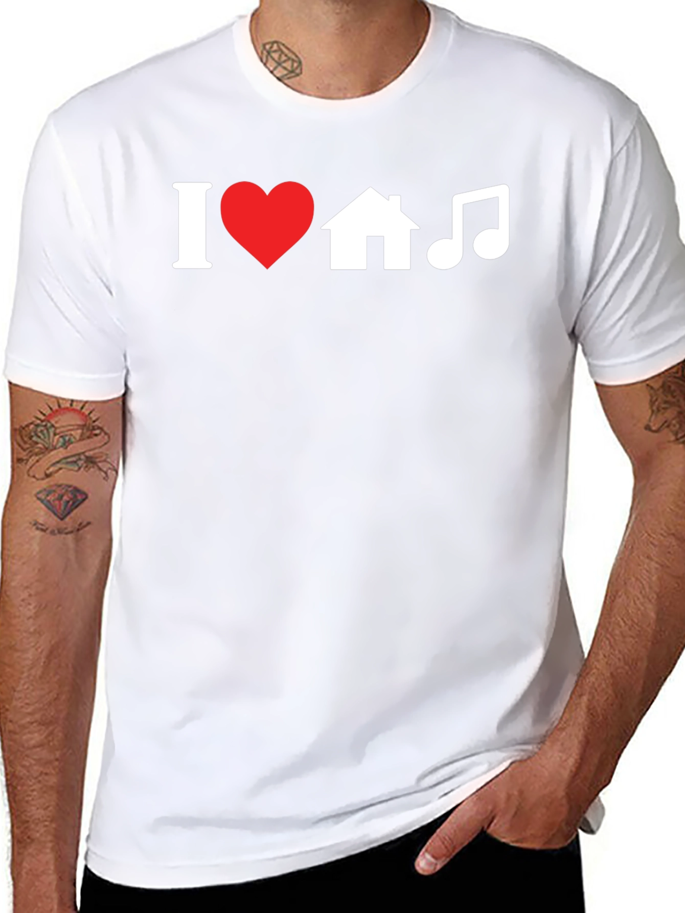 I Heart House Music Black Graphic Tee