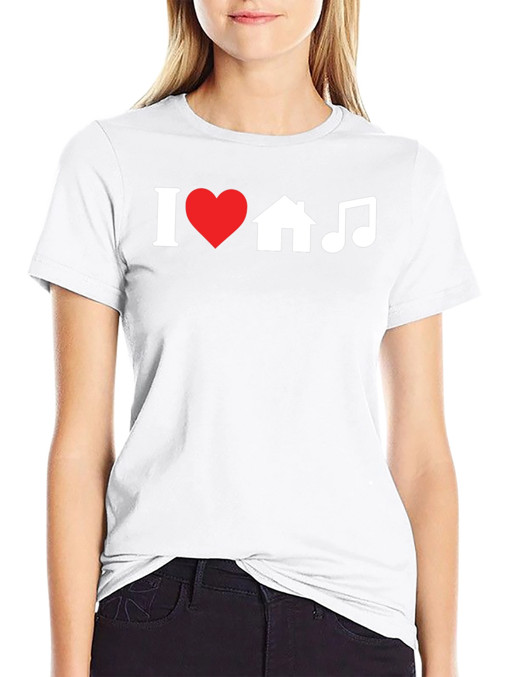 I Heart House Music Black Graphic Tee