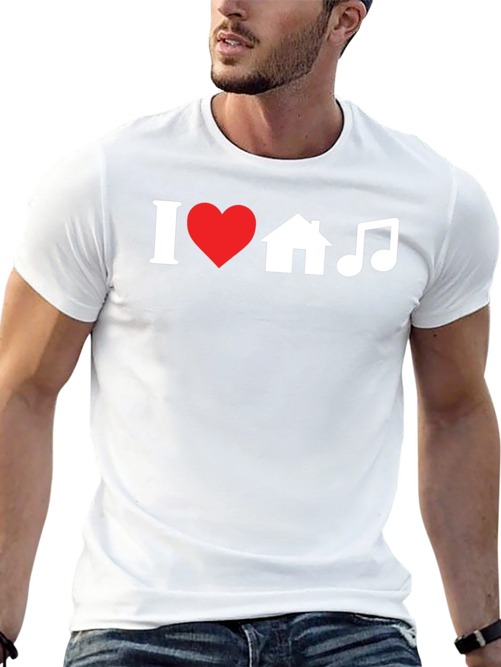 I Heart House Music Black Graphic Tee