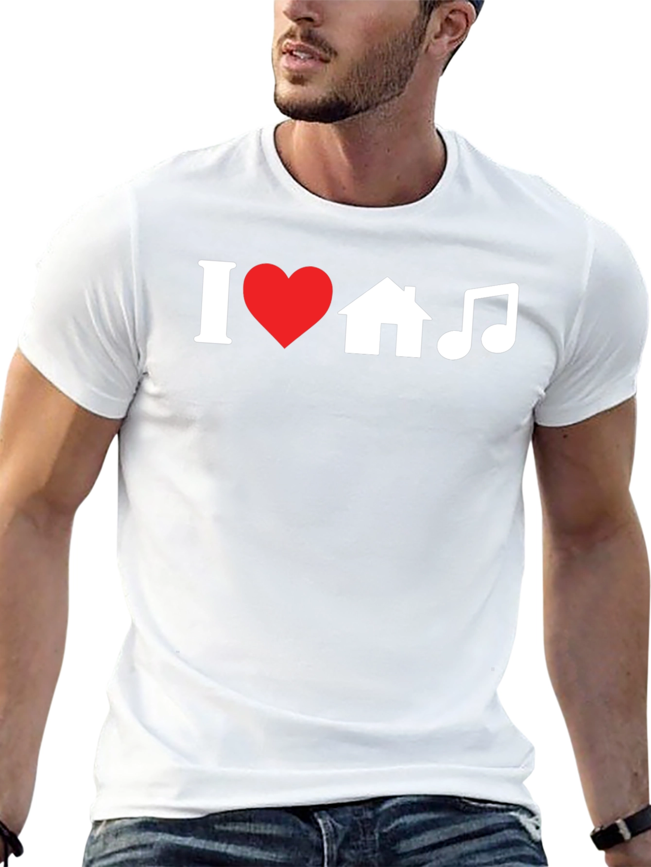 I Heart House Music Black Graphic Tee