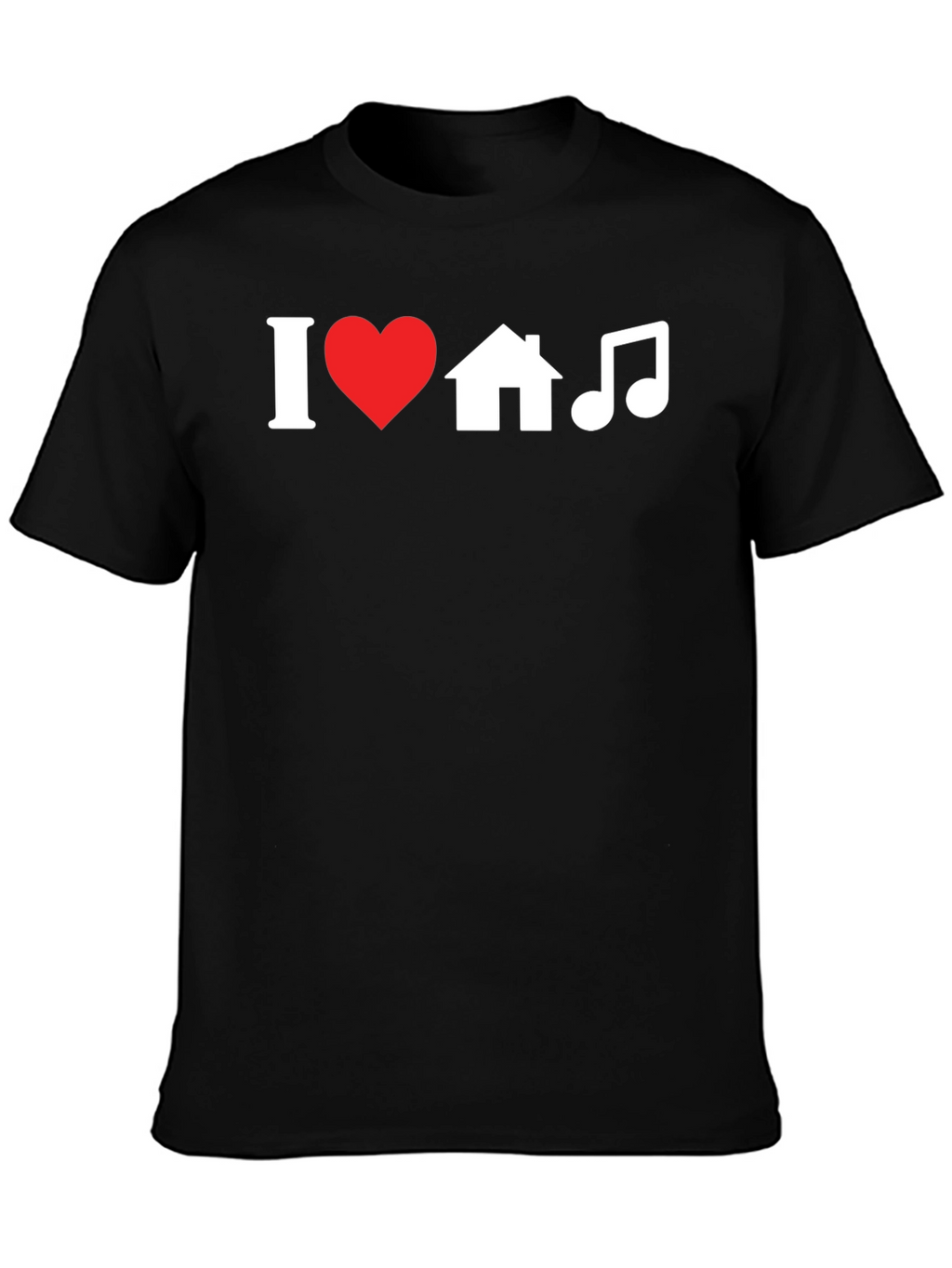 I Heart House Music Black Graphic Tee