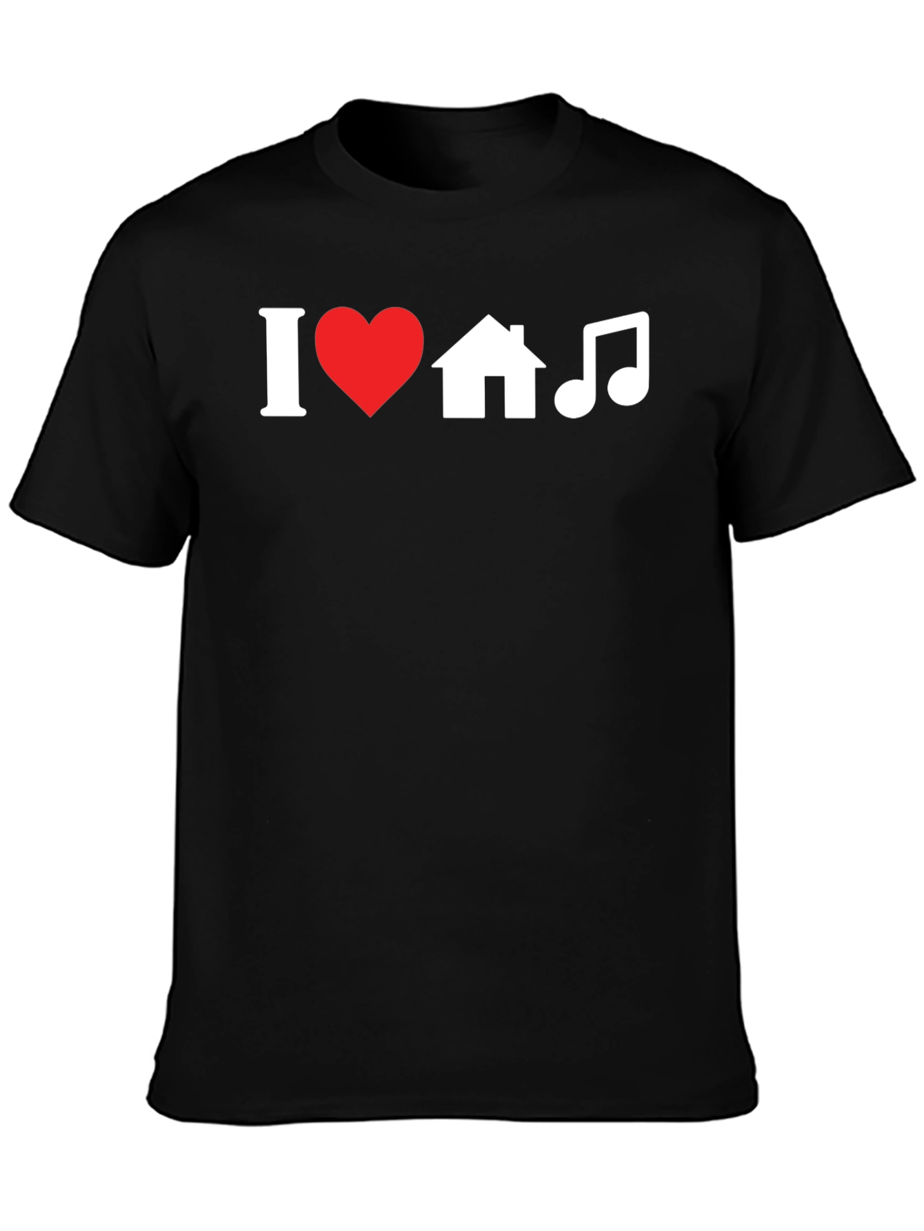 I Heart House Music Black Graphic Tee