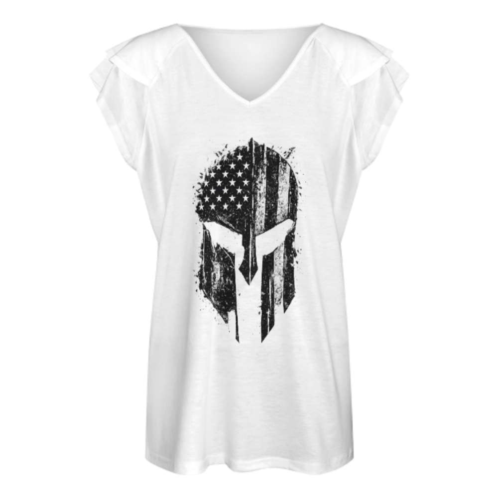 Vintage Spartan Helmet American Flag Graphic Tee – Patriotic Warrior Style Shirt for Men & Women(z803)