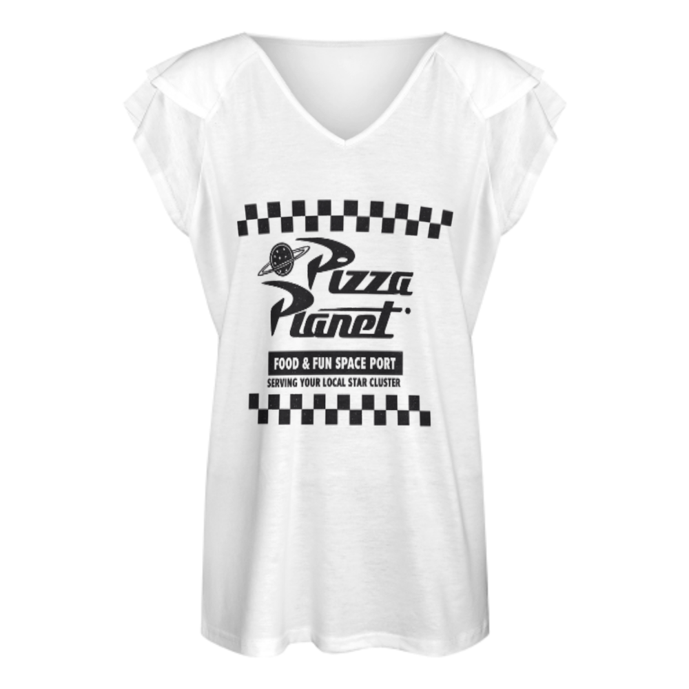Pizza Planet Retro Graphic Tee – Space Arcade & Vintage Pizza Lover Shirt(z804)