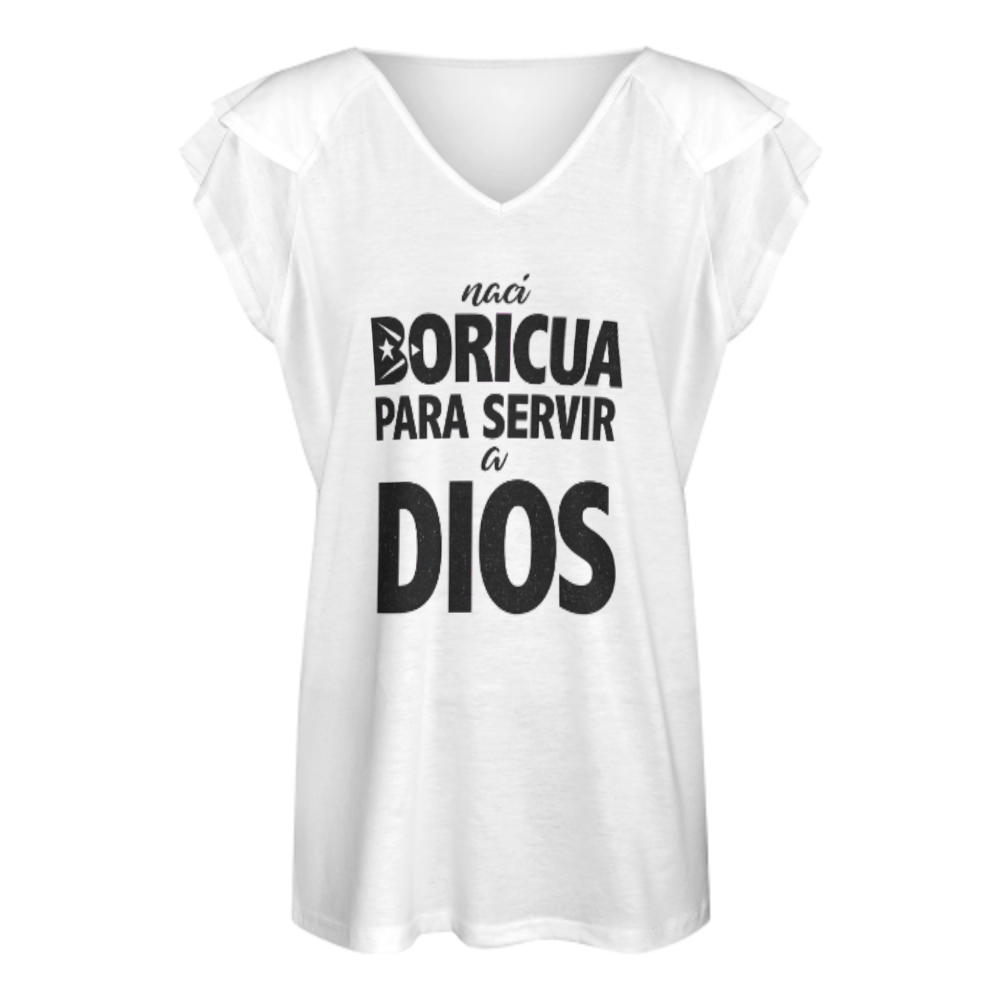 Nací Boricua Para Servir A Dios Faith Graphic Tee – Puerto Rican Christian Shirt for Women(z807)