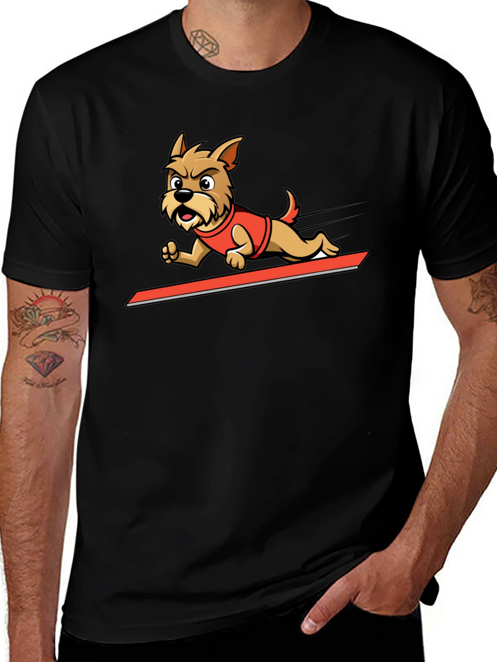 Dog Cartoon Graphic Tee - Cool Animal Design Shirt