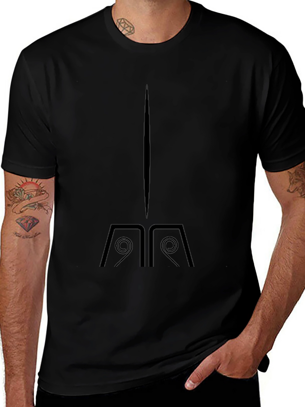 Stylish Black Graphic Tee - Unique Earthbender Design