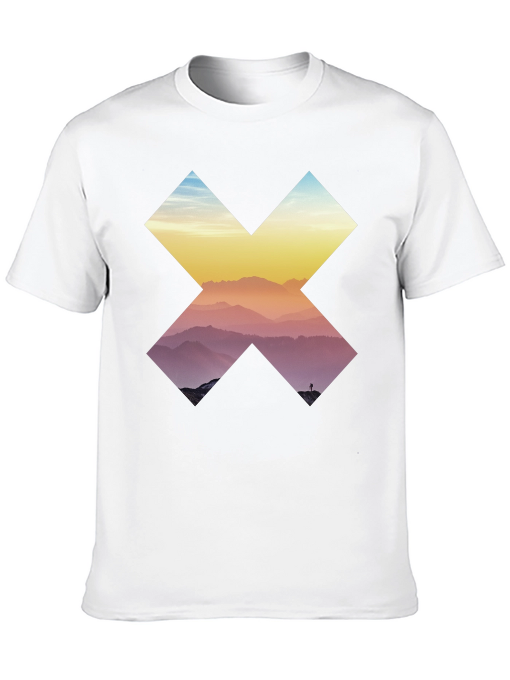 Mountains in Cross Graphic Tee - Black