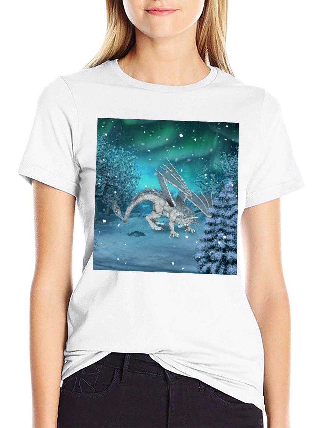 Winter Dragon Graphic Tee - Mens Black T-Shirt