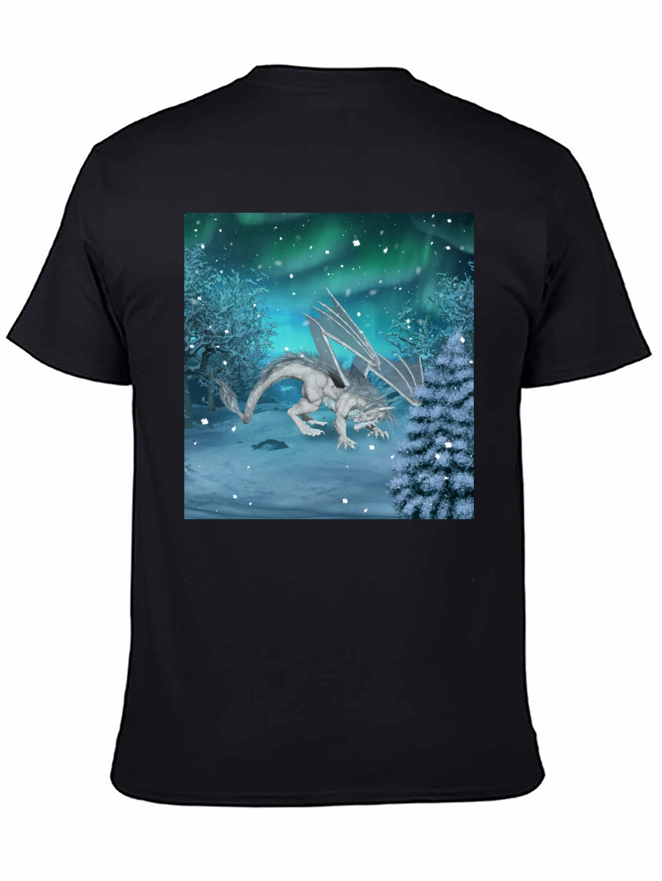 Winter Dragon Graphic Tee - Mens Black T-Shirt