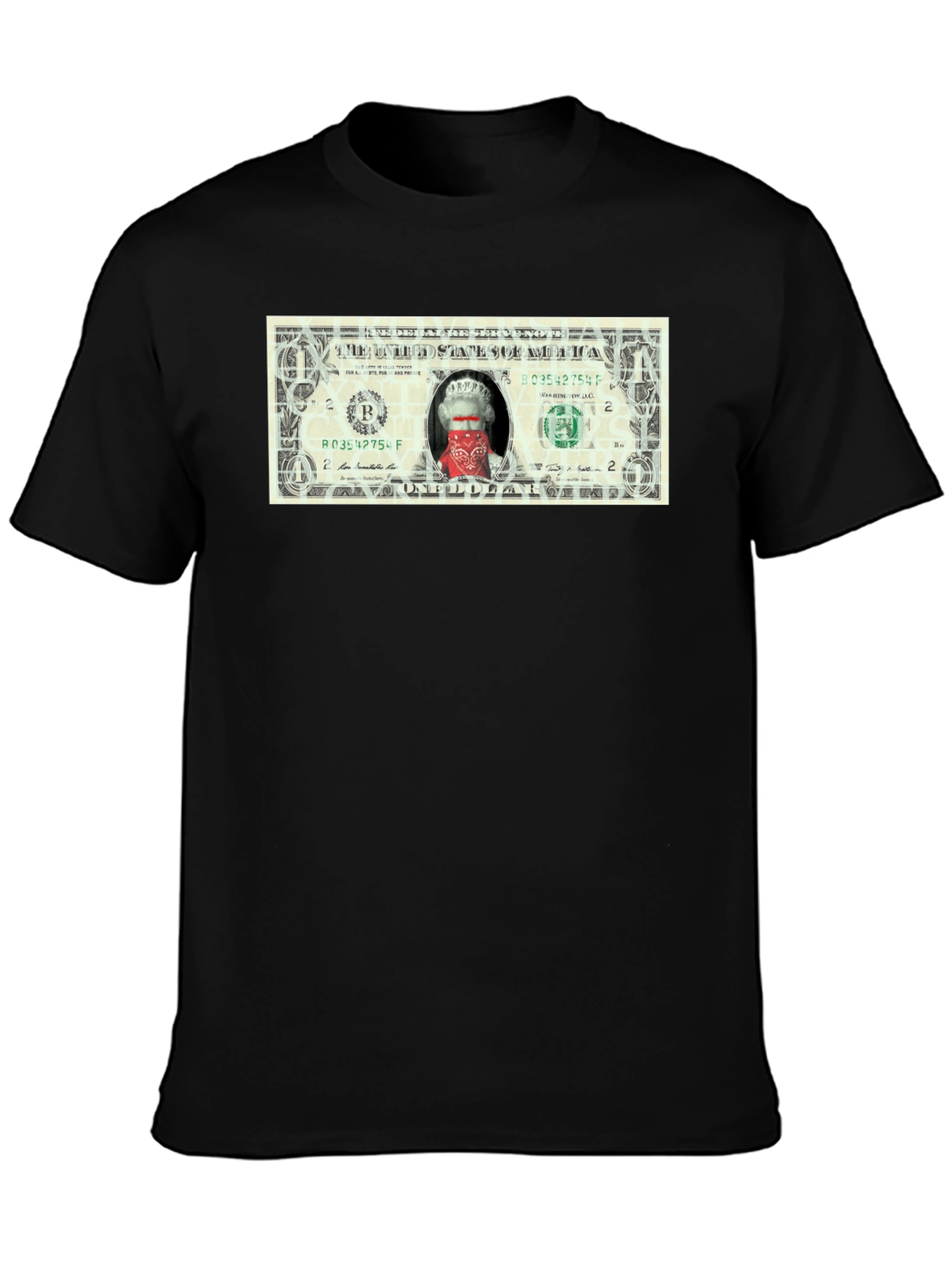 Queen Elizabeth Bandana One Dollar Bill Funny T-Shirt