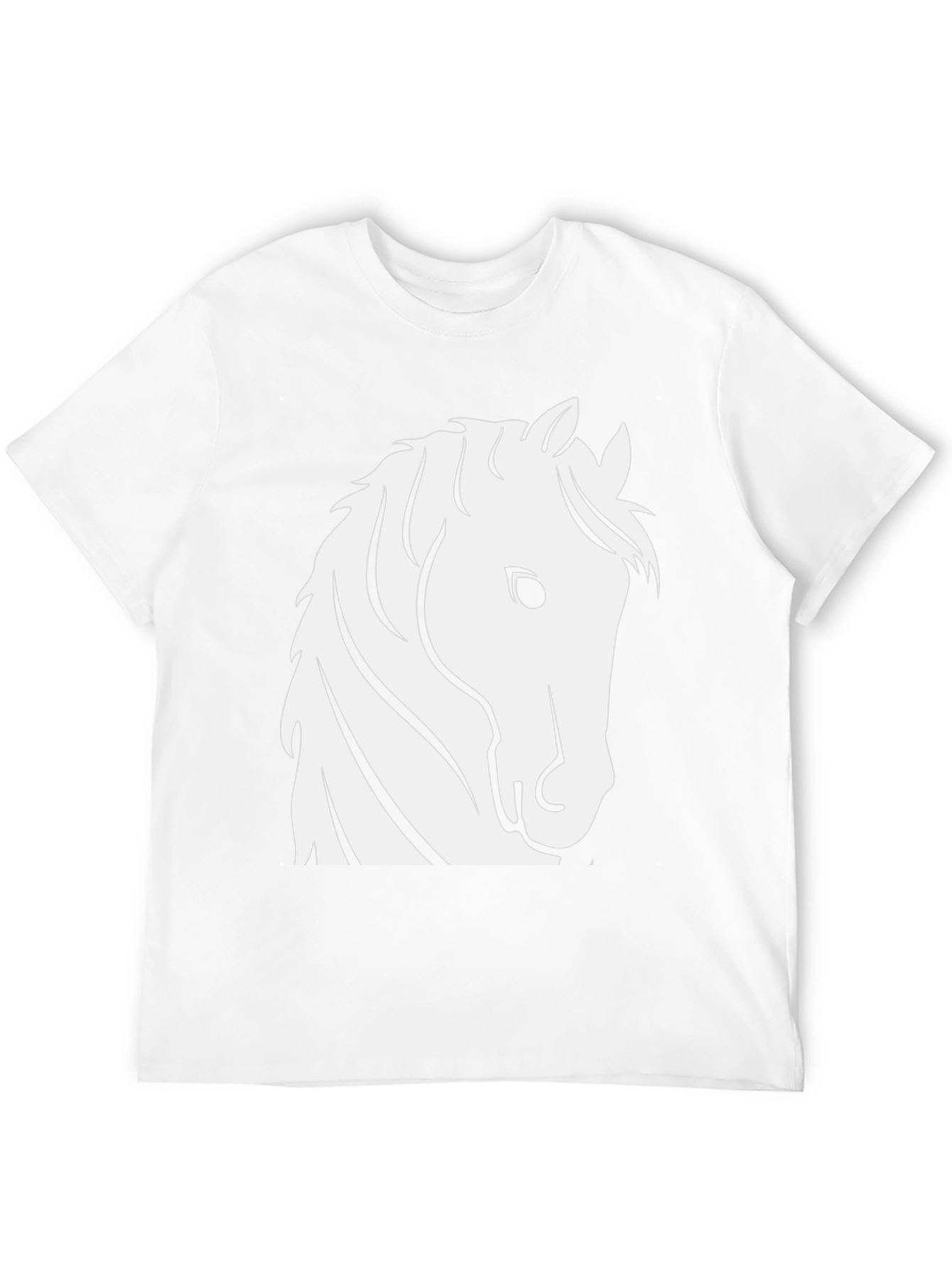 Black T-Shirt with White Horse Head Design