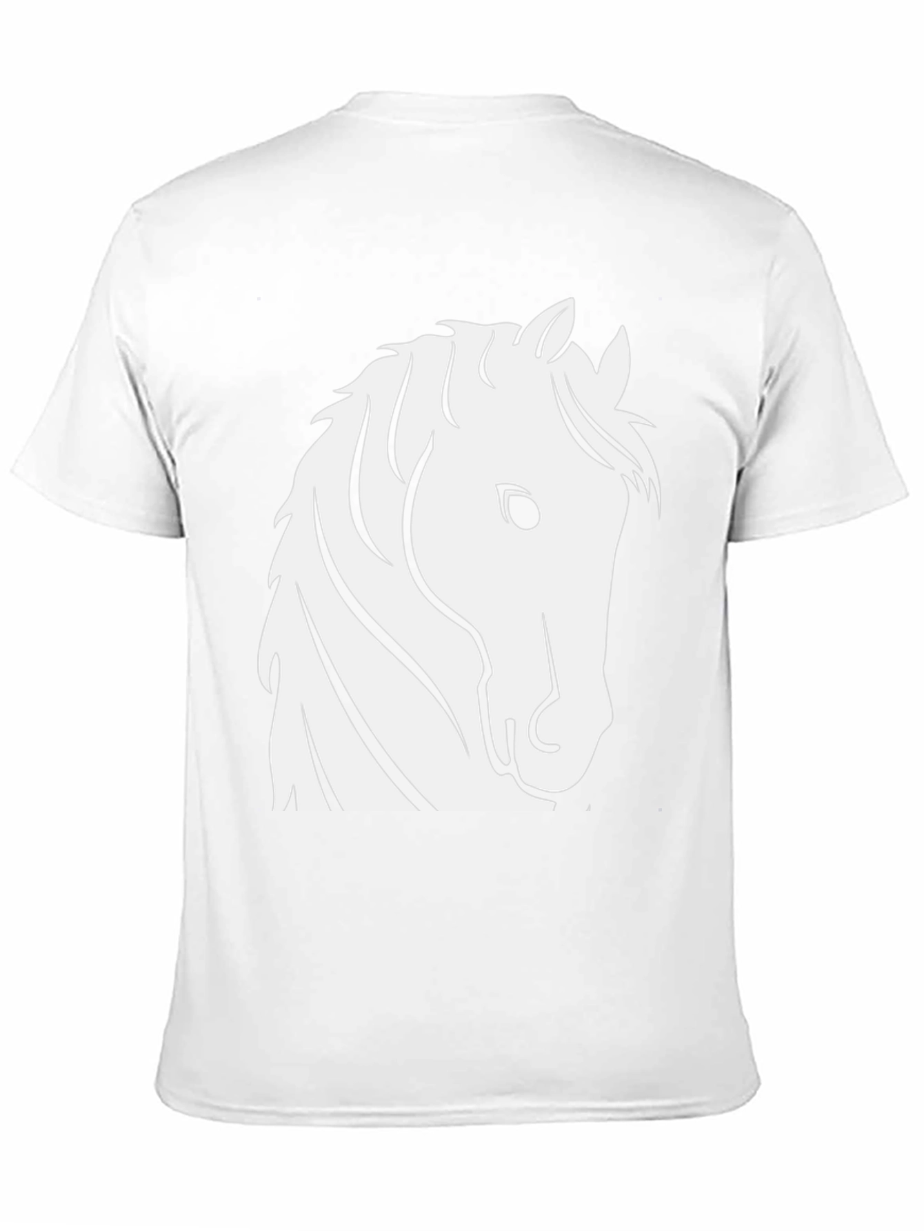 Black T-Shirt with White Horse Head Design