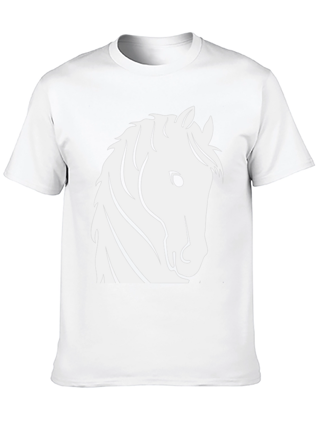 Black T-Shirt with White Horse Head Design