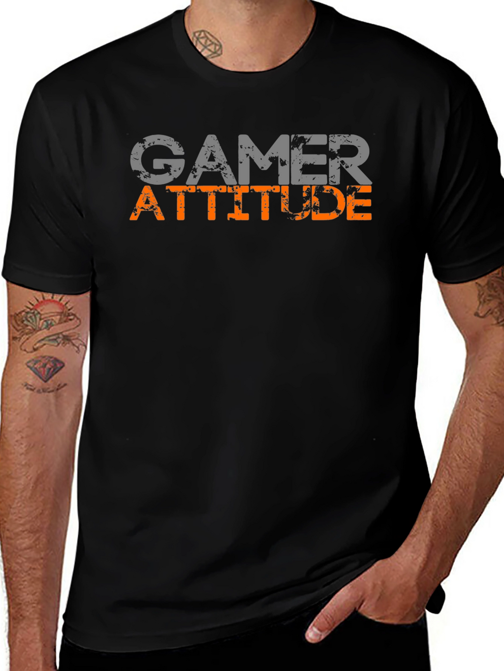 Gamer Attitude Graphic Tee - Black