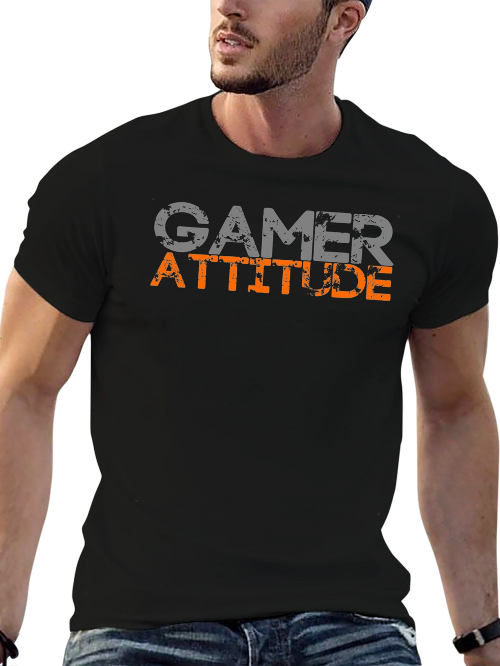 Gamer Attitude Graphic Tee - Black