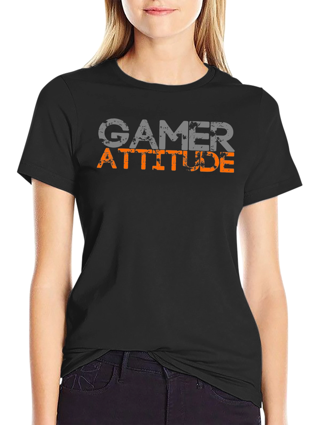 Gamer Attitude Graphic Tee - Black