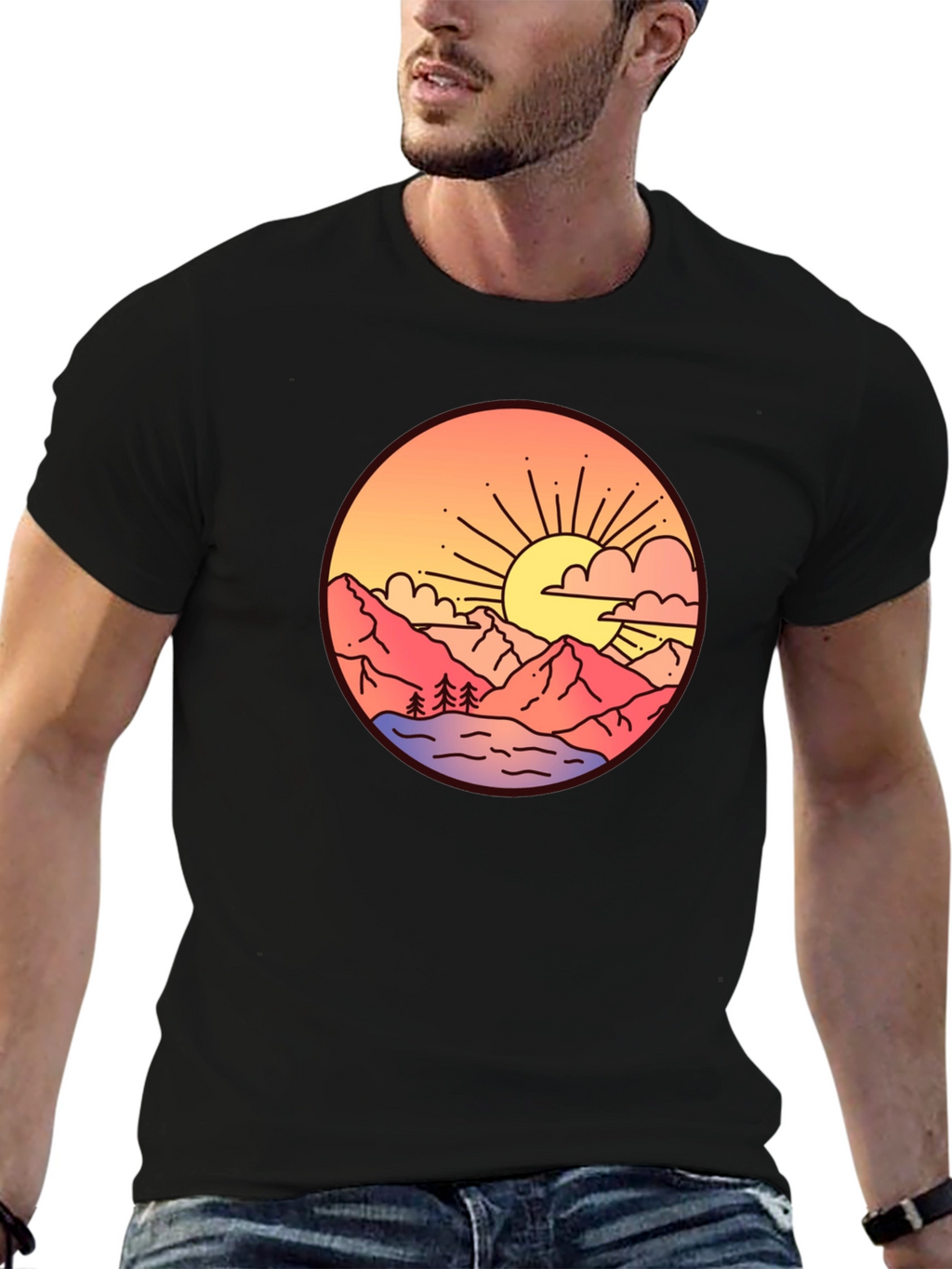 Sunset Mountain Graphic T-Shirt
