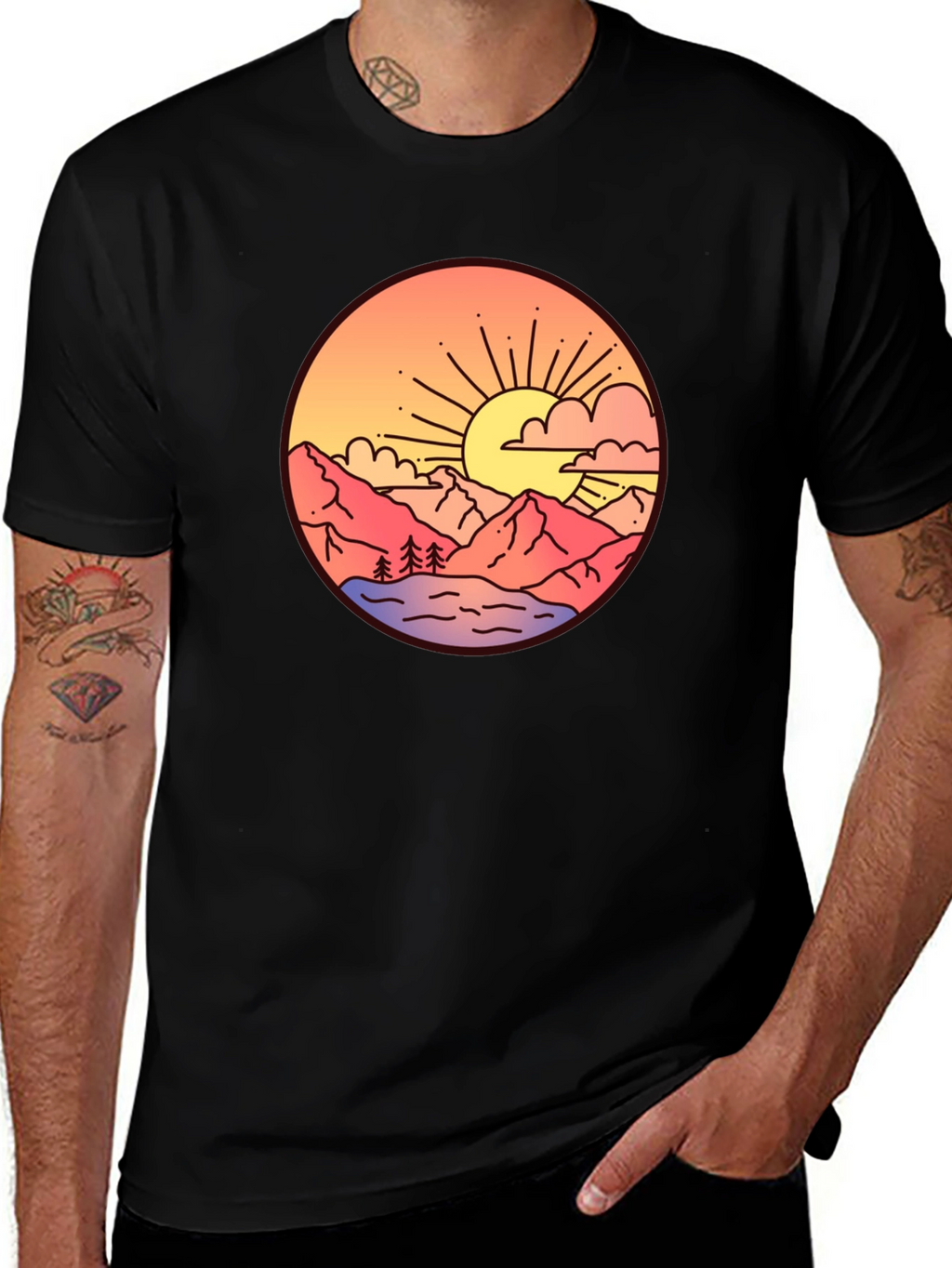 Sunset Mountain Graphic T-Shirt