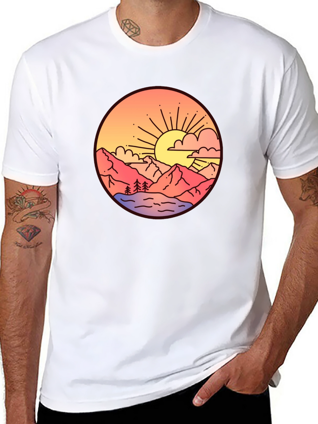 Sunset Mountain Graphic T-Shirt
