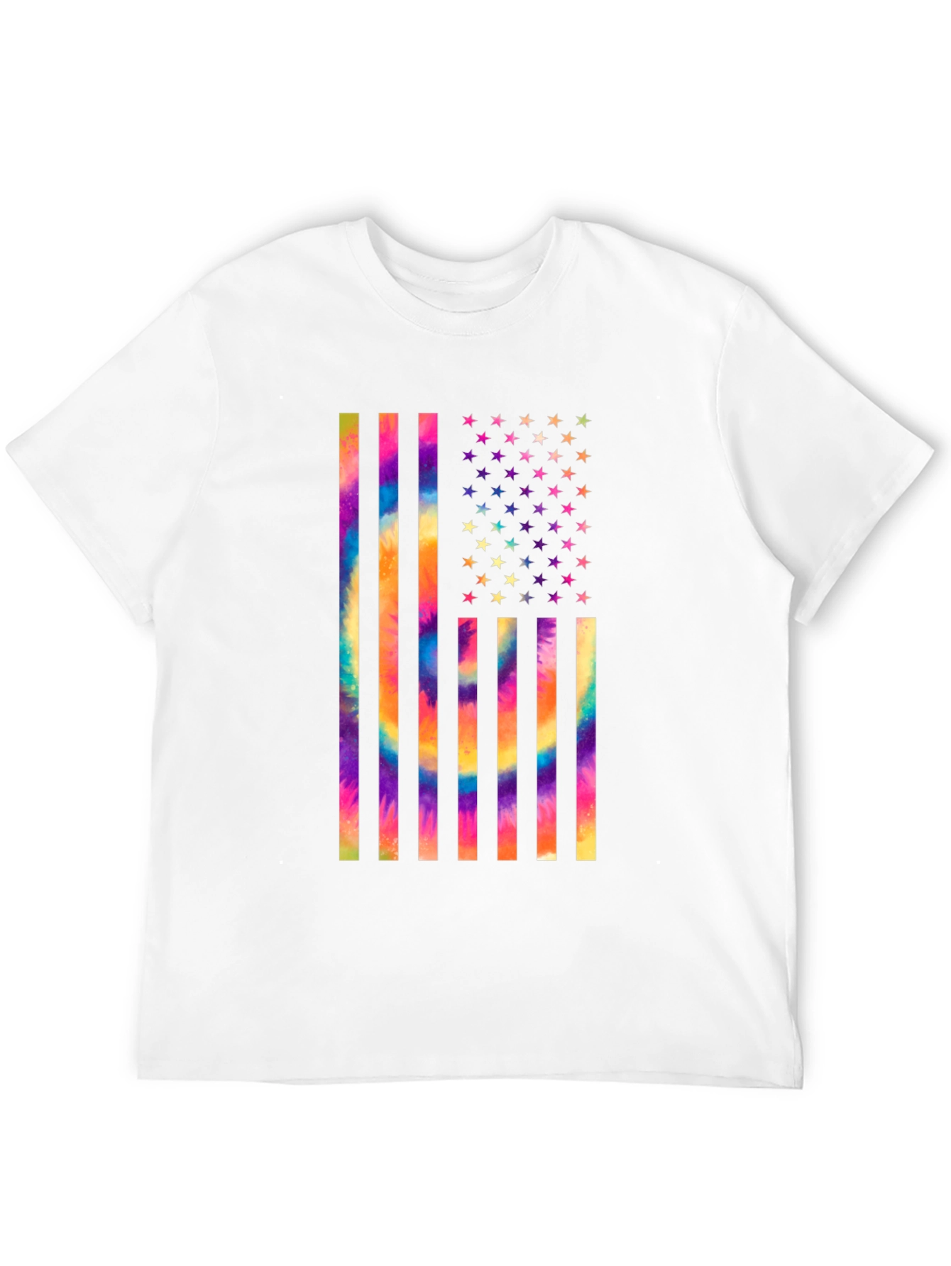 Tie-Dye USA Flag Graphic T-Shirt
