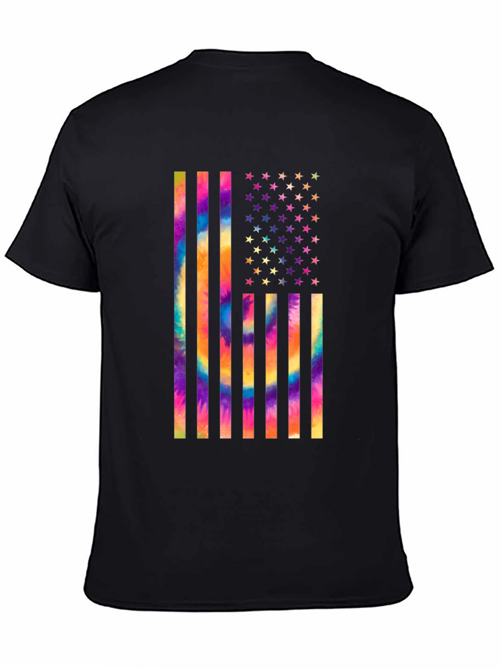 Tie-Dye USA Flag Graphic T-Shirt