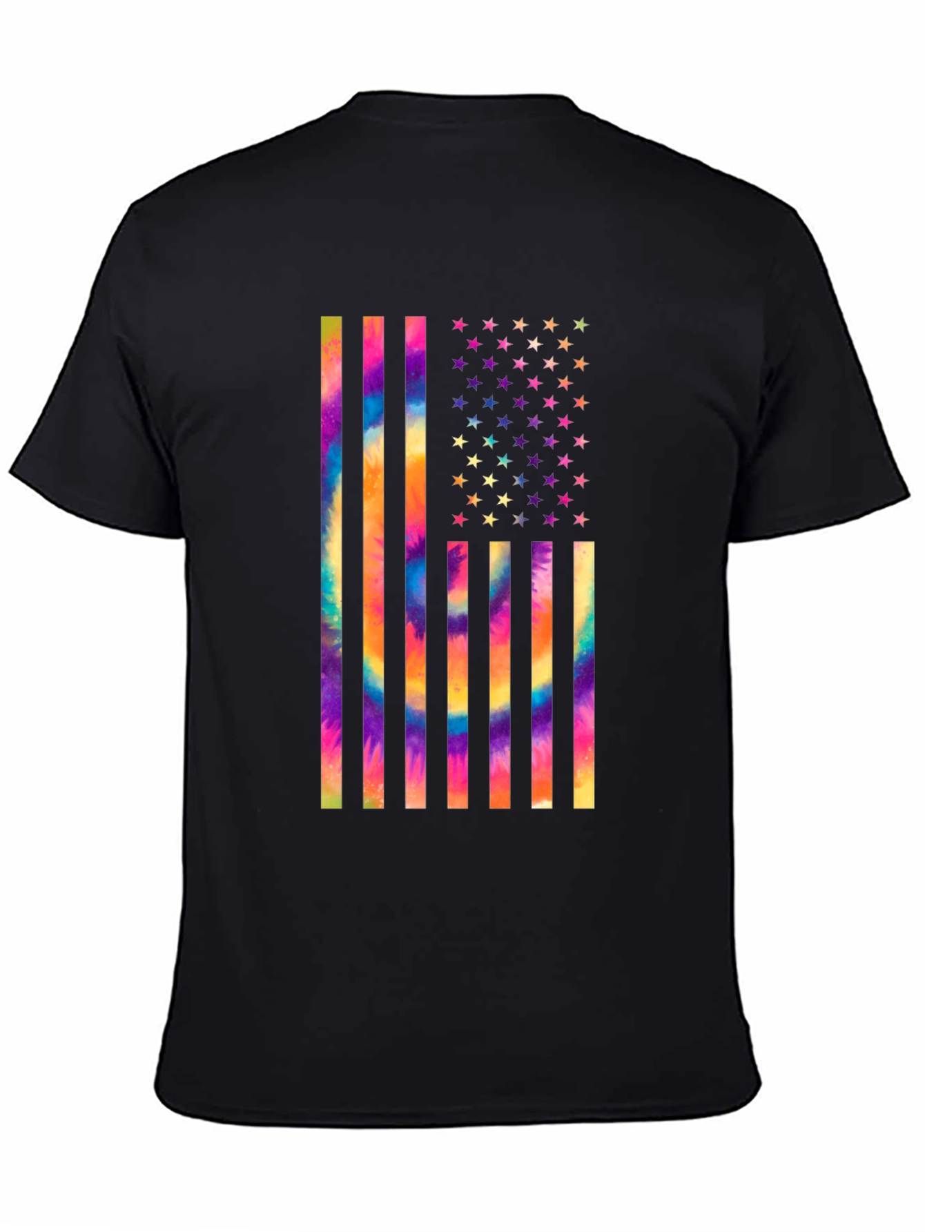 Tie-Dye USA Flag Graphic T-Shirt