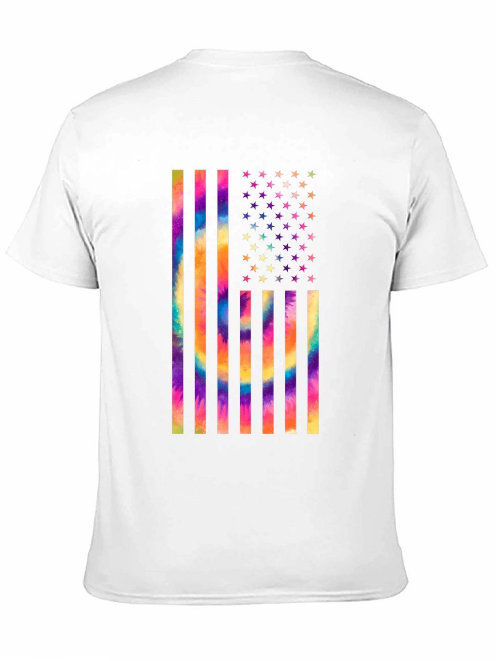 Tie-Dye USA Flag Graphic T-Shirt