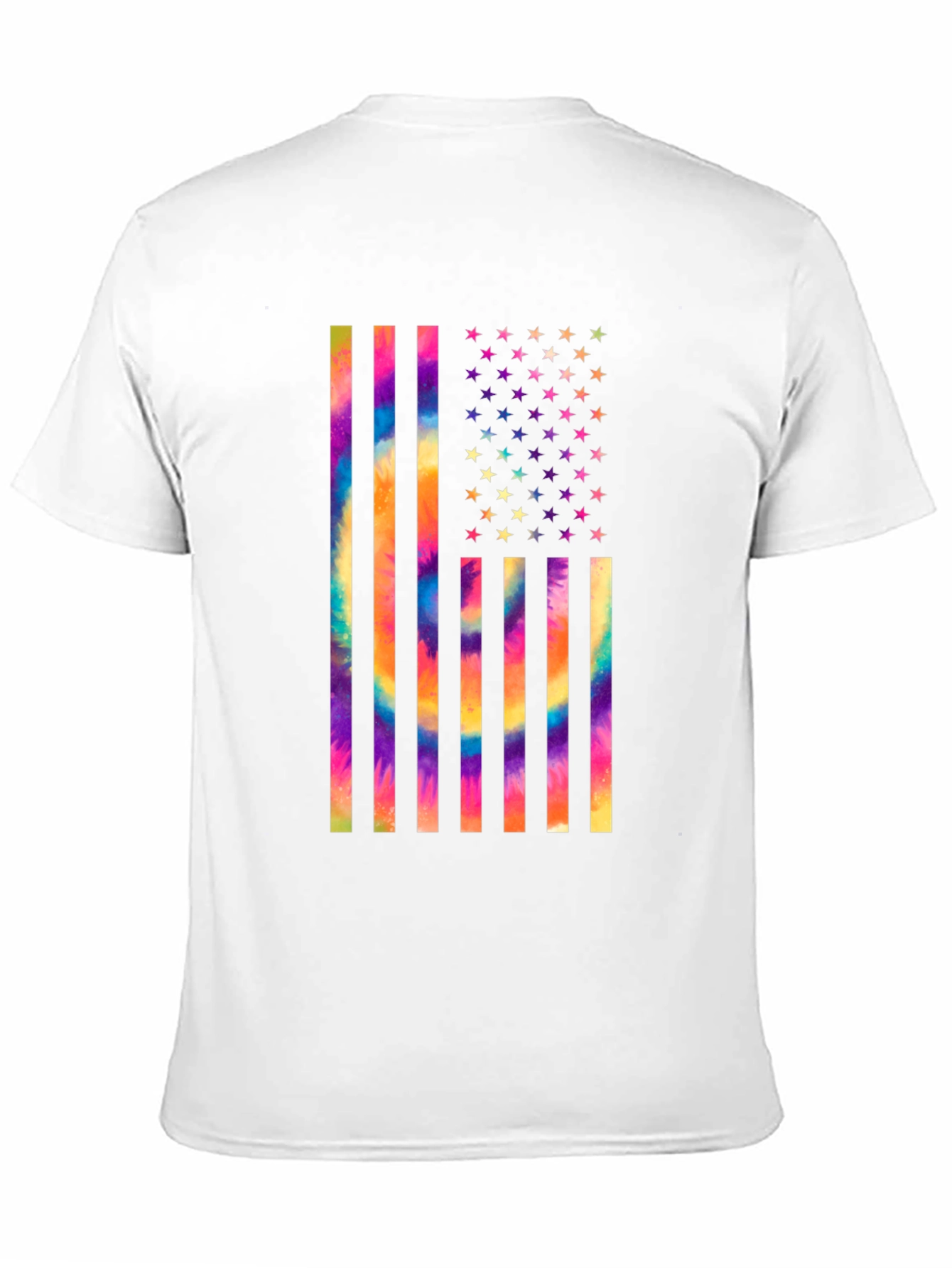 Tie-Dye USA Flag Graphic T-Shirt