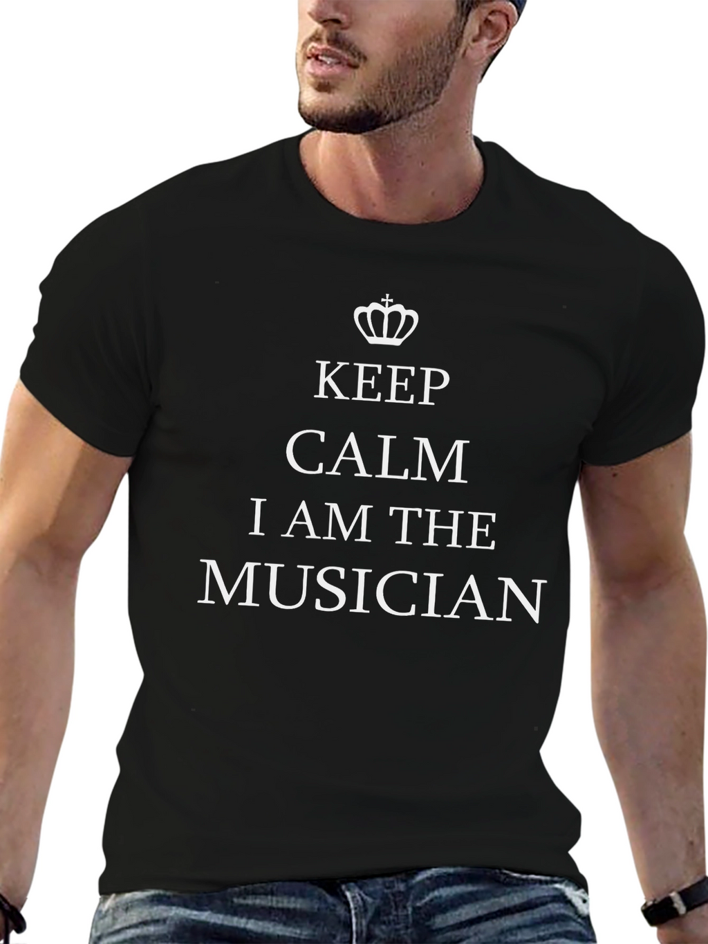 Keep Calm Musician Graphic Tee - Black