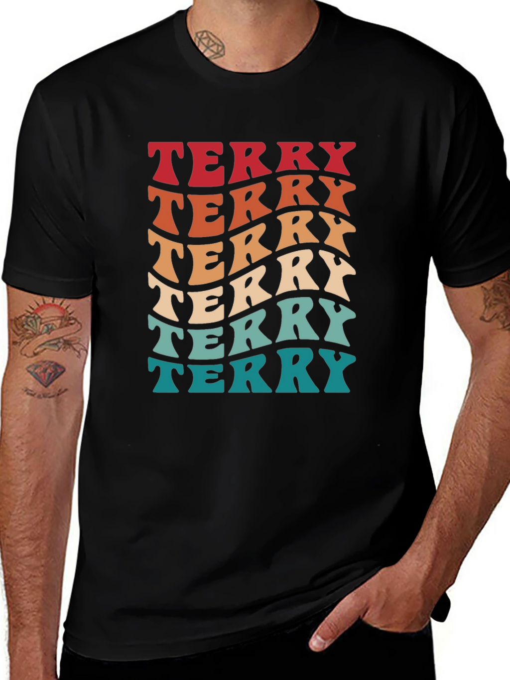 Retro Terry T-Shirt - Groovy Name Tee