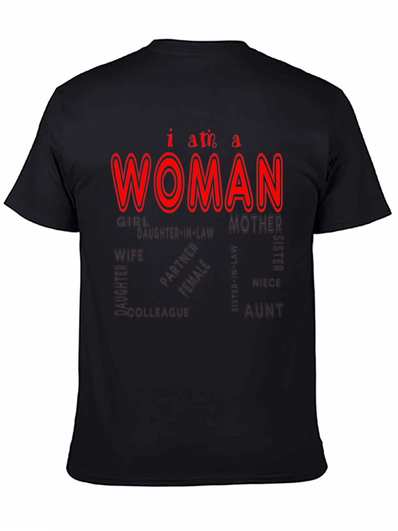 I am a Woman Black Tee
