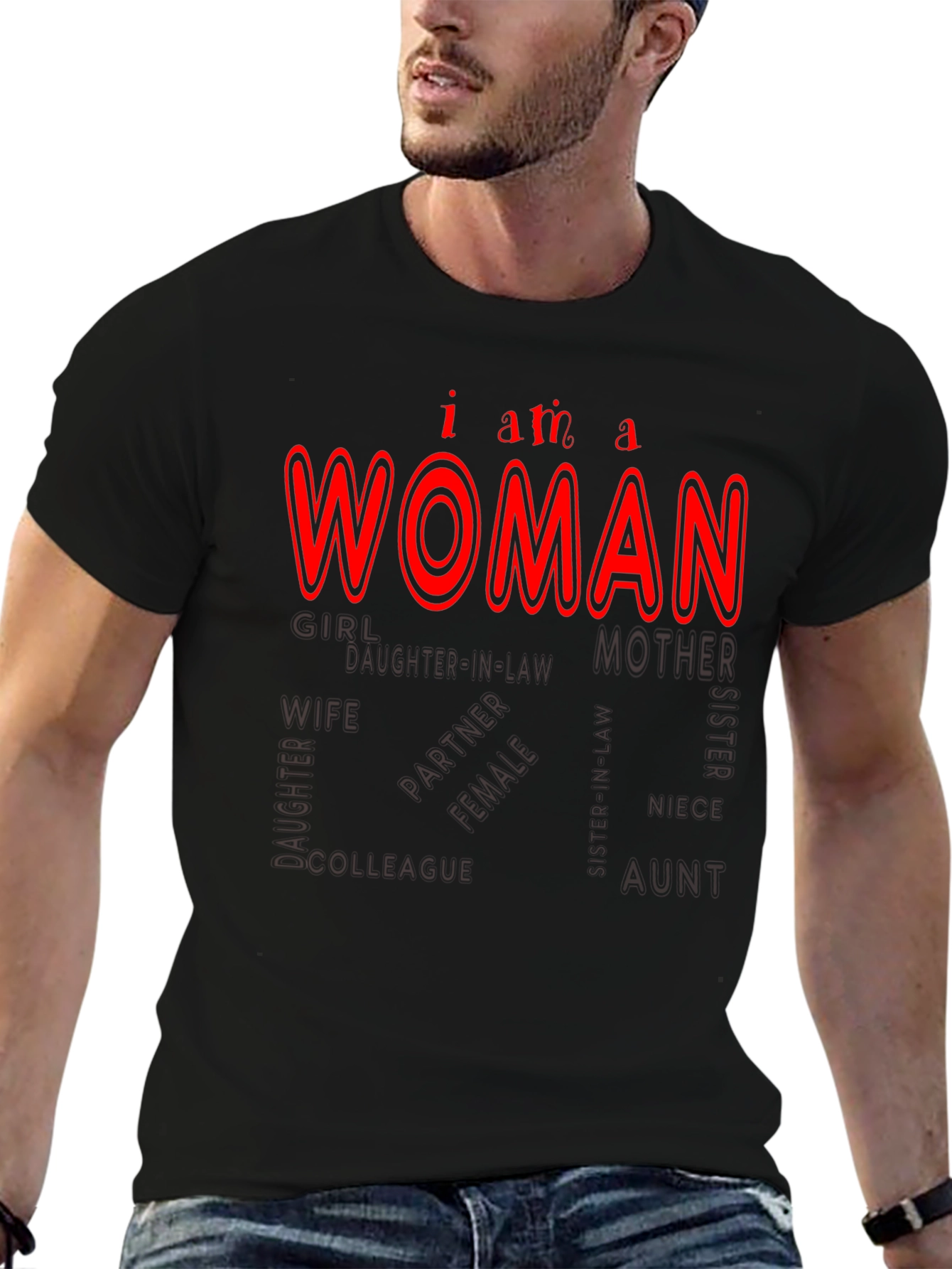 I am a Woman Black Tee