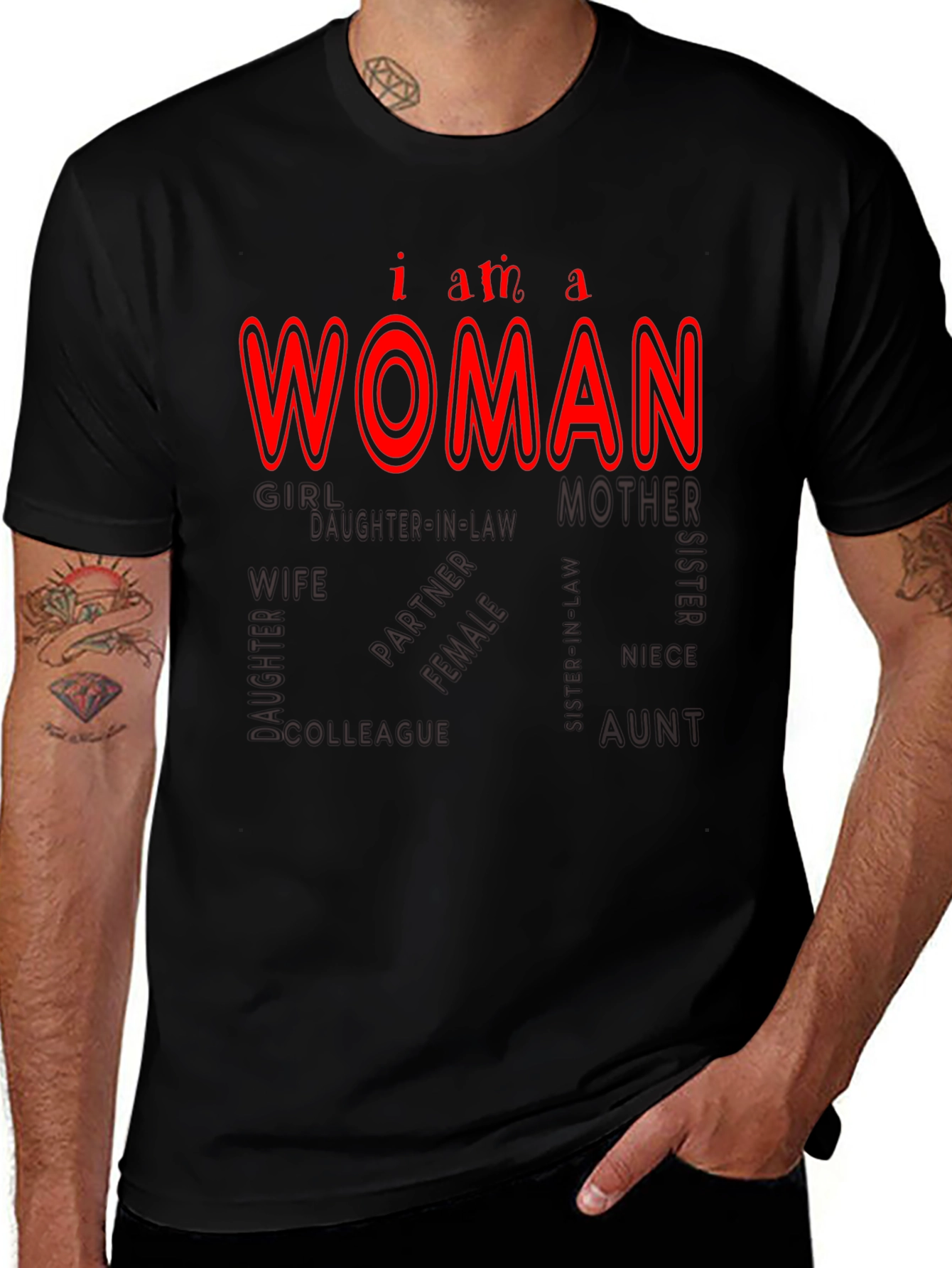 I am a Woman Black Tee