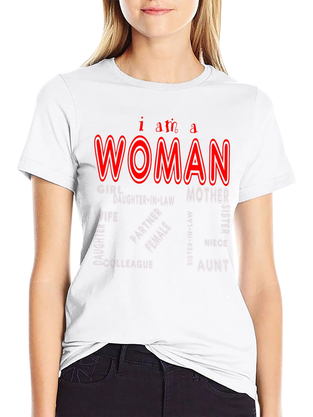 I am a Woman Black Tee