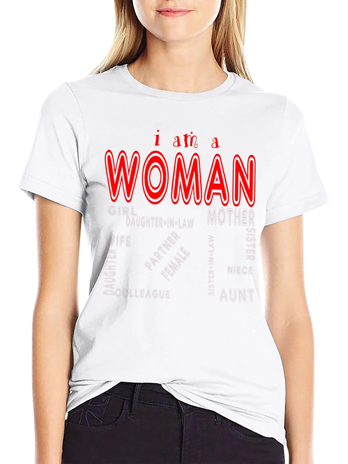 I am a Woman Black Tee