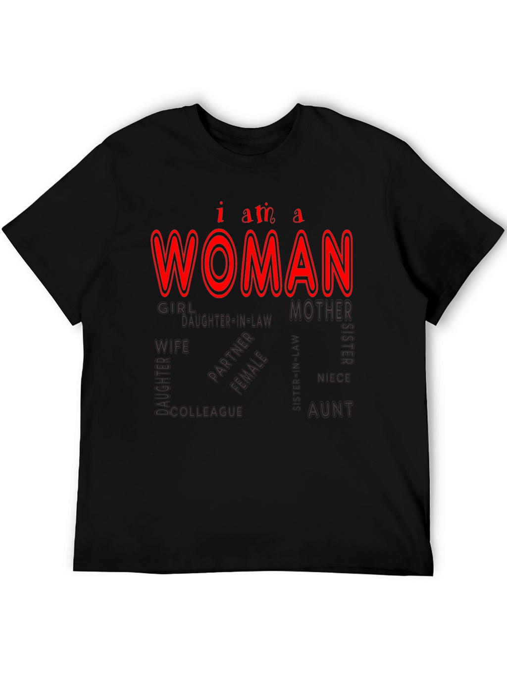 I am a Woman Black Tee