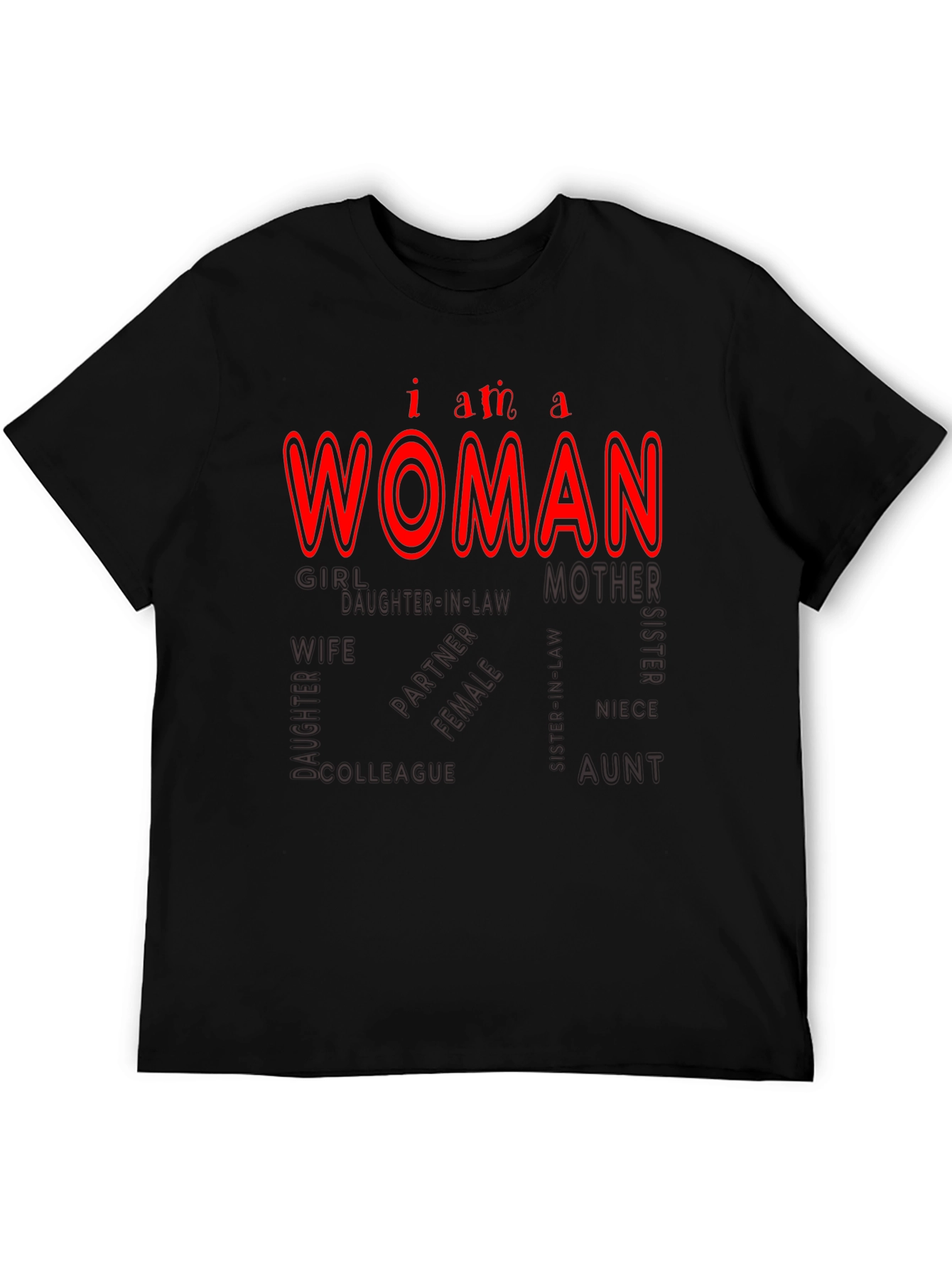 I am a Woman Black Tee