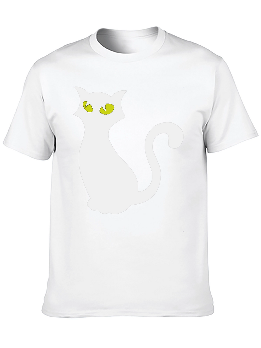 Halloween Cat T-Shirt - Black Crew Neck