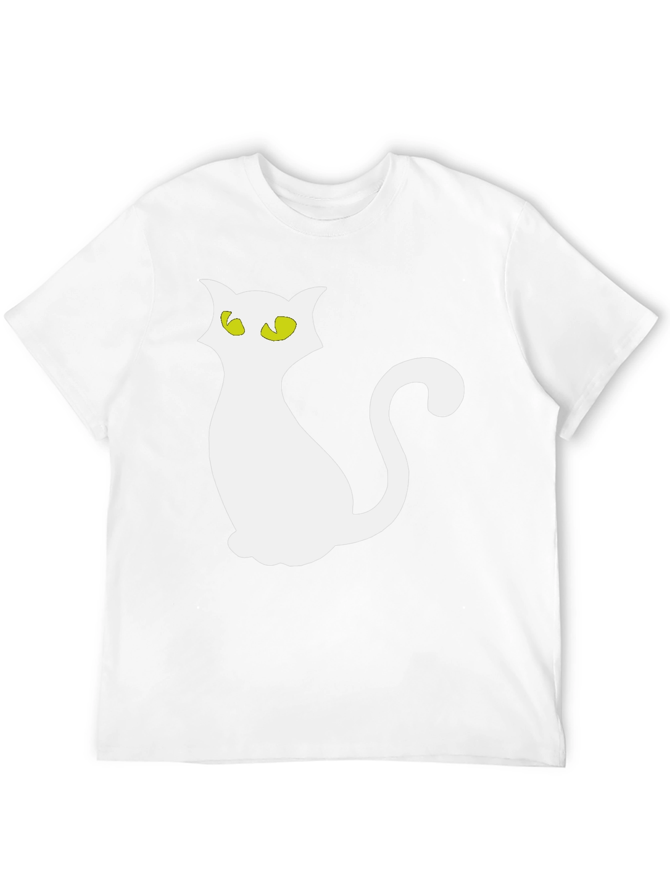 Halloween Cat T-Shirt - Black Crew Neck
