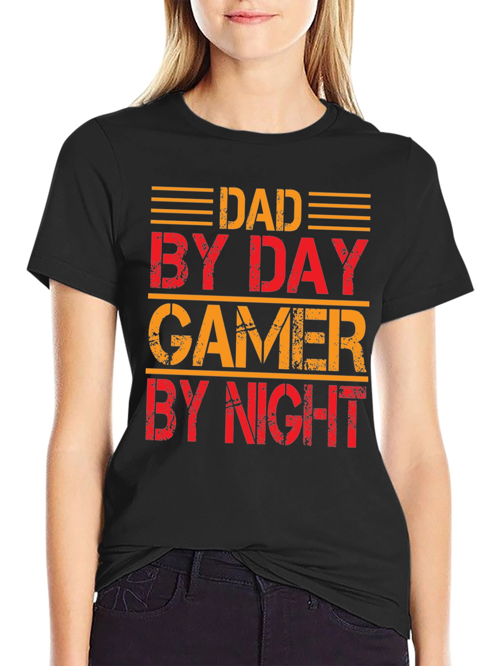 Dad By Day Gamer By Night Graphic T-Shirt