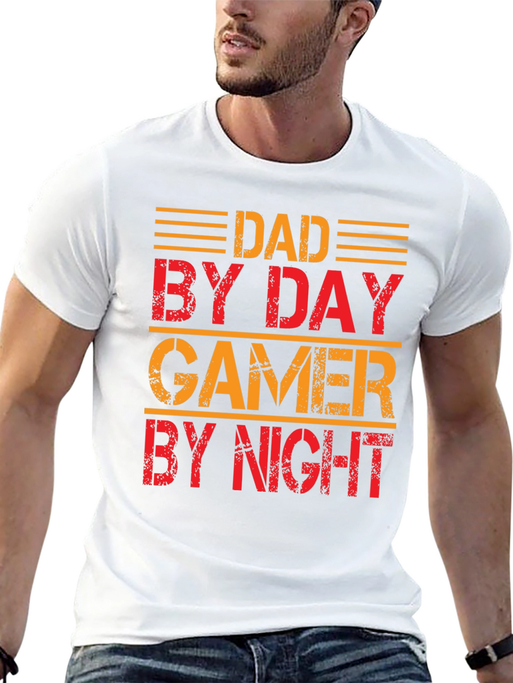 Dad By Day Gamer By Night Graphic T-Shirt