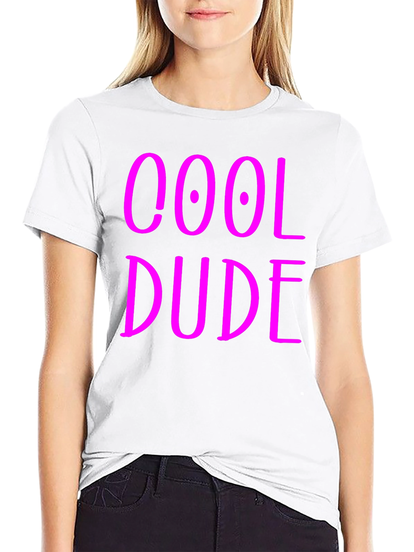 Cool Dude Graphic Tee - Black Cotton Blend T-Shirt