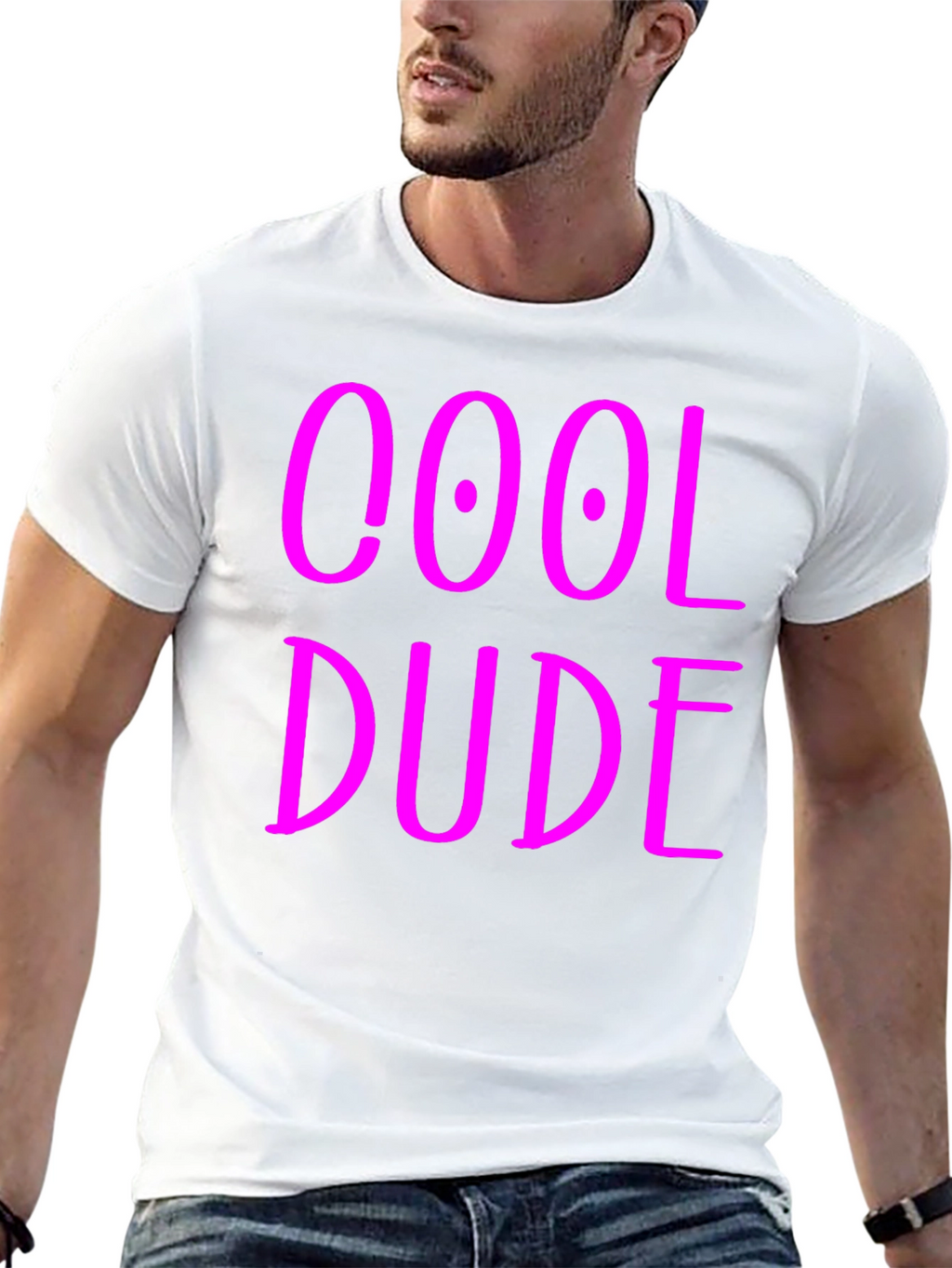 Cool Dude Graphic Tee - Black Cotton Blend T-Shirt